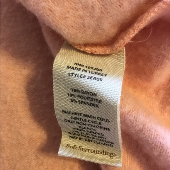 SOFT SURROUNDINGS 1X Peach long sleeve dressy sweatshirt style 5% spandex - Picture 4 of 10